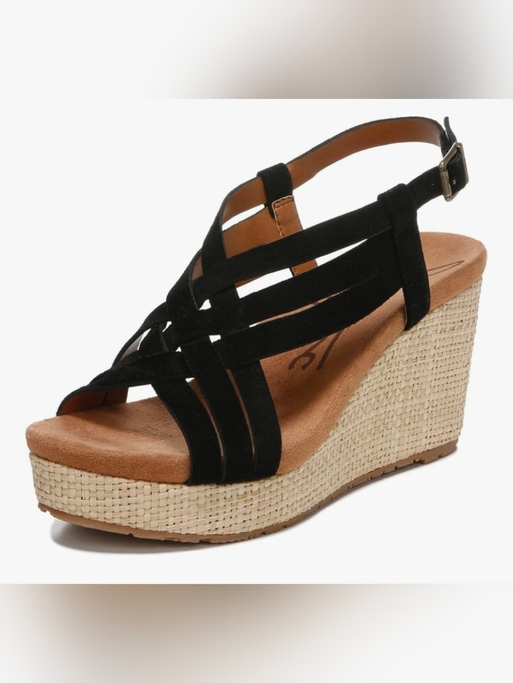 NIB Zodiac Black Strappy Platform Wedge Sandals Size 9.5 EU 39 1/2